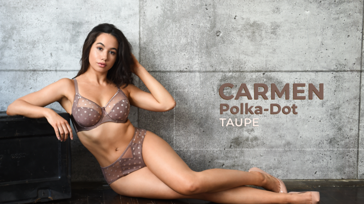 Carmen Polka-Dot – Taupe